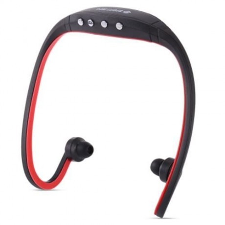 PORTABLE STEREO SPORT MP3 PLAYER SUPPORT TF CARD FM RADIO HEADPHONE (RED)