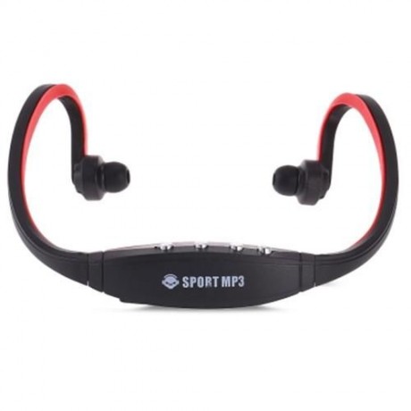 PORTABLE STEREO SPORT MP3 PLAYER SUPPORT TF CARD FM RADIO HEADPHONE (RED)