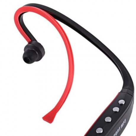 PORTABLE STEREO SPORT MP3 PLAYER SUPPORT TF CARD FM RADIO HEADPHONE (RED)