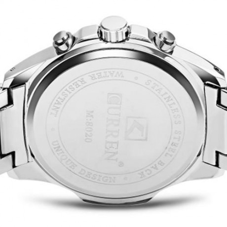 CURREN 8020 MEN QUARTZ WATCH DECORATIVE SUB-DIAL LUMINOUS 3ATM WRISTWATCH (SILVER AND WHIT