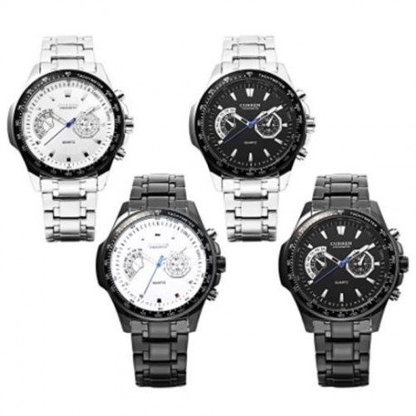CURREN 8020 MEN QUARTZ WATCH DECORATIVE SUB-DIAL LUMINOUS 3ATM WRISTWATCH (SILVER AND WHIT