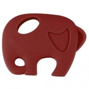 SWEET BABY CHILD CARTOON ANIMAL ELEPHANT SHAPE FOOD GRADE SILICONE BPA FREE TEETHER (RED)