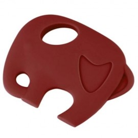 SWEET BABY CHILD CARTOON ANIMAL ELEPHANT SHAPE FOOD GRADE SILICONE BPA FREE TEETHER (RED)