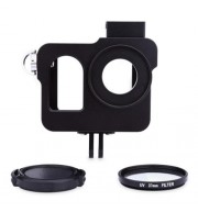 ALUMINUM ALLOY PROTECTIVE FRAME HOUSING CASE WITH FILTER LENS FOR SJ400 (BLACK)