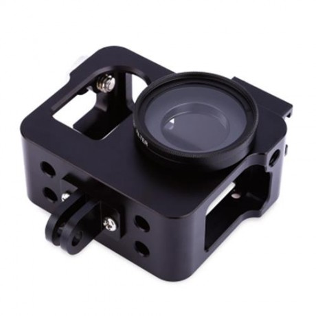 ALUMINUM ALLOY PROTECTIVE FRAME HOUSING CASE WITH FILTER LENS FOR SJ400 (BLACK)