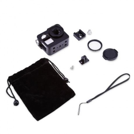 ALUMINUM ALLOY PROTECTIVE FRAME HOUSING CASE WITH FILTER LENS FOR SJ400 (BLACK)
