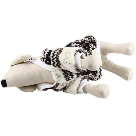 WARM CORAL FLEECE PET DOG CLOTHES COZY SNOWFLAKE PUPPY COAT (CARAMEL)