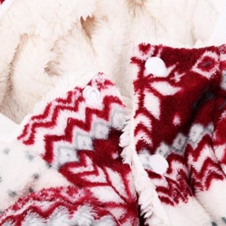 WARM CORAL FLEECE PET DOG CLOTHES COZY SNOWFLAKE PUPPY COAT (RED)