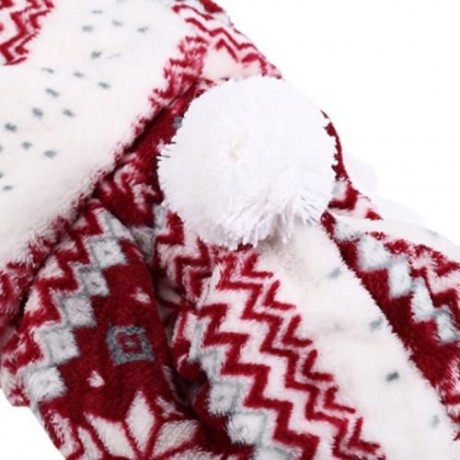 WARM CORAL FLEECE PET DOG CLOTHES COZY SNOWFLAKE PUPPY COAT (CLARET)