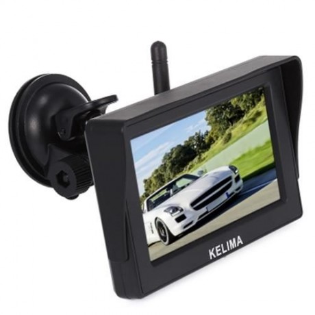 KELIMA 088 WIRELESS CAR 18 IR LEDS REARVIEW CAMERA   4.3 INCH SCREEN DISPLAY