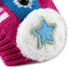 2PCS CUTE BABY CHILD ROBOT SHAPE STAR SMILE FACE HAT STRIPED SCARF (ROSE MADDER)