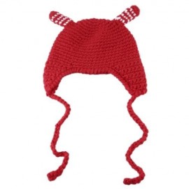 CUTE KID CARTOON KNITTING LACING WOOL HAT (RED)