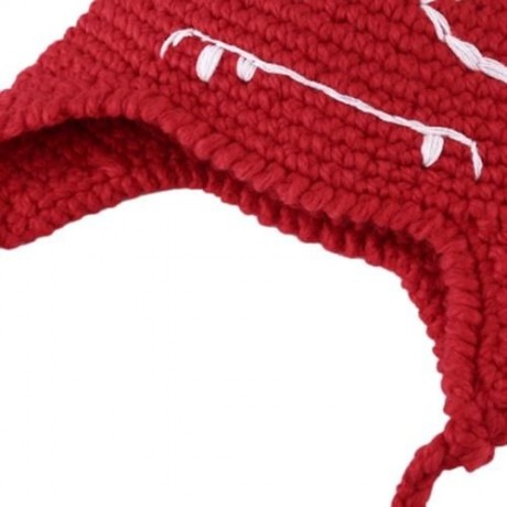 CUTE KID CARTOON KNITTING LACING WOOL HAT (RED)