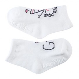CUTE UNISEX CHILD FIGURE LETTER PRINT SKID RESISTANT ASYMMETRICAL SOCKS (PINK)