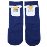 CUTE BABY CHILD UNISEX CARTOON ANIMAL PRINT SKID RESISTANT ELASTIC SOCKS (CADETBLUE)
