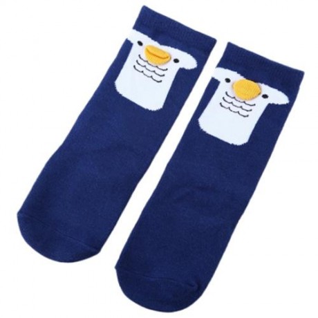 CUTE BABY CHILD UNISEX CARTOON ANIMAL PRINT SKID RESISTANT ELASTIC SOCKS (CADETBLUE)