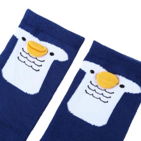 CUTE BABY CHILD UNISEX CARTOON ANIMAL PRINT SKID RESISTANT ELASTIC SOCKS (CADETBLUE)