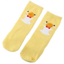 CUTE BABY CHILD UNISEX CARTOON ANIMAL PRINT SKID RESISTANT ELASTIC SOCKS (YELLOW)