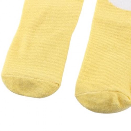 CUTE BABY CHILD UNISEX CARTOON ANIMAL PRINT SKID RESISTANT ELASTIC SOCKS (YELLOW)