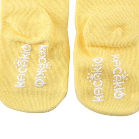 CUTE BABY CHILD UNISEX CARTOON ANIMAL PRINT SKID RESISTANT ELASTIC SOCKS (YELLOW)
