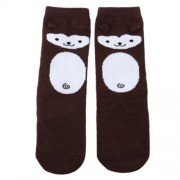 CUTE BABY CHILD UNISEX CARTOON ANIMAL PRINT SKID RESISTANT ELASTIC SOCKS (COFFEE)
