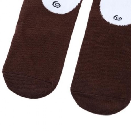 CUTE BABY CHILD UNISEX CARTOON ANIMAL PRINT SKID RESISTANT ELASTIC SOCKS (COFFEE)