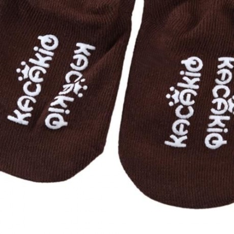 CUTE BABY CHILD UNISEX CARTOON ANIMAL PRINT SKID RESISTANT ELASTIC SOCKS (COFFEE)