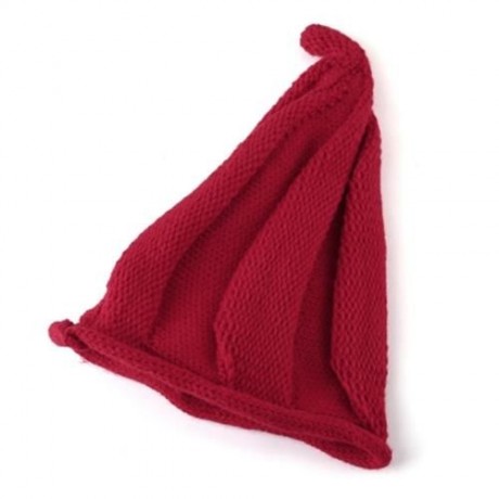 TRENDY TWISTED CHILD UNISEX WOOL KNITTING POINTED HAT (RED)