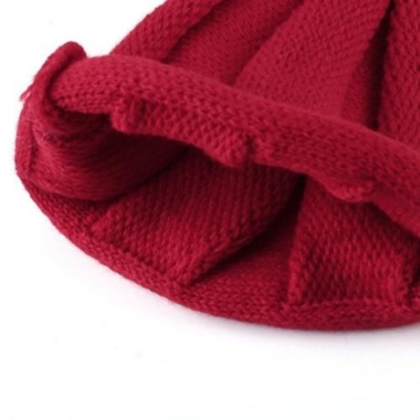 TRENDY TWISTED CHILD UNISEX WOOL KNITTING POINTED HAT (RED)