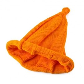 TRENDY TWISTED CHILD UNISEX WOOL KNITTING POINTED HAT (ORANGE)
