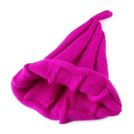 TRENDY TWISTED CHILD UNISEX WOOL KNITTING POINTED HAT (ROSE MADDER)