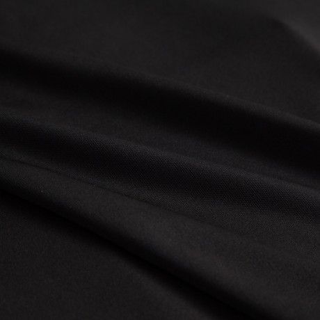 SIMPLE ROUND COLLAR HALF SLEEVE A-LINE BLACK DRESS FOR LADIES