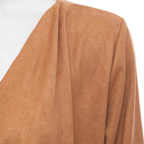 SIMPLE COLLARLESS LONG SLEEVE PURE COLOR ASYMMETRICAL CARDIGAN FOR LADIES
