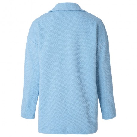 STYLISH LAPEL COLLAR LONG SLEEVE PURE COLOR WOMEN'S COAT