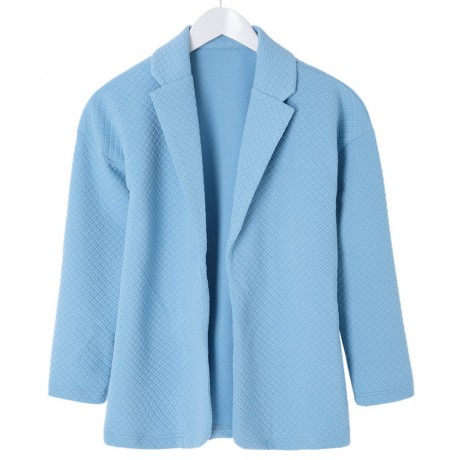 STYLISH LAPEL COLLAR LONG SLEEVE PURE COLOR WOMEN'S COAT