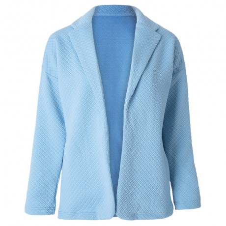 STYLISH LAPEL COLLAR LONG SLEEVE PURE COLOR WOMEN'S COAT