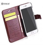 TOMKAS CRAZY HORSE SERIES WALLET FULL BODY COVER FOR IPHONE 7 (BROWN)