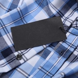 CASUAL GRID DESIGN SLIM FIT MALE LONG SLEEVE SHIRT (AZURE)