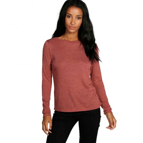 SEXY ROUND COLLAR LONG SLEEVE HOLLOW OUT LACE-UP WOMEN T-SHIRT
