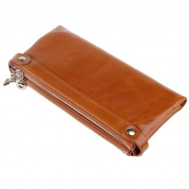 SOLID DOUBLE ZIPPER MULTI CARD BITS WALLETS FOR LADIES