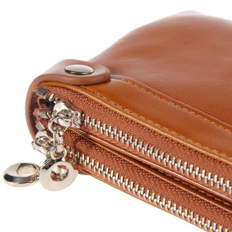 SOLID DOUBLE ZIPPER MULTI CARD BITS WALLETS FOR LADIES