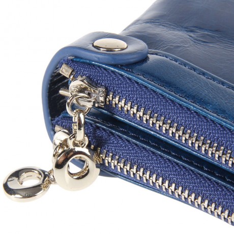 SOLID DOUBLE ZIPPER MULTI CARD BITS WALLETS FOR LADIES