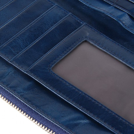 SOLID DOUBLE ZIPPER MULTI CARD BITS WALLETS FOR LADIES