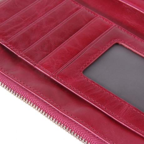 SOLID DOUBLE ZIPPER MULTI CARD BITS WALLETS FOR LADIES
