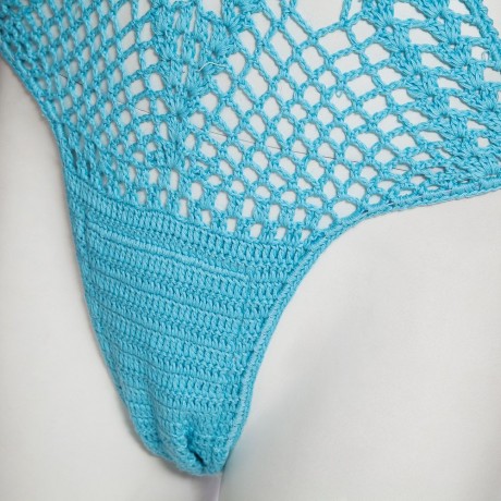 SEXY JEWEL COLLAR SLEEVELESS HOLLOW OUT KNITTED JUMPSUIT SWIMSUIT FOR WOMEN