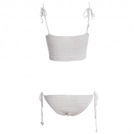 SEXY SOLID COLOR KNITED VEST TYPE WOMEN BIKINI SET