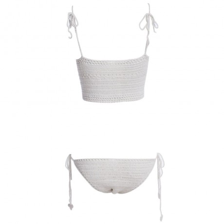 SEXY SOLID COLOR KNITED VEST TYPE WOMEN BIKINI SET