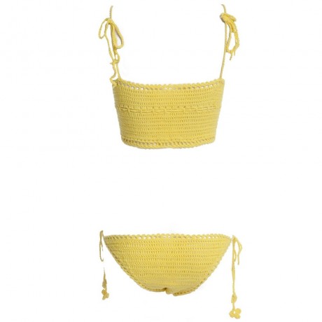 SEXY SOLID COLOR KNITED VEST TYPE WOMEN BIKINI SET