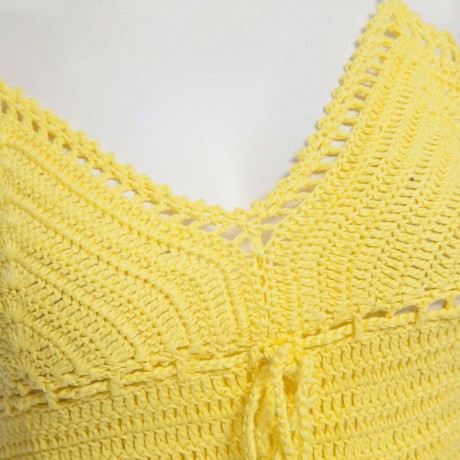 SEXY SOLID COLOR KNITED VEST TYPE WOMEN BIKINI SET