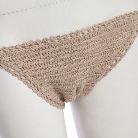 SEXY SOLID COLOR KNITED VEST TYPE WOMEN BIKINI SET